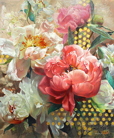 Zoe Feng nz fine art plower paintings, passionate, oil on board